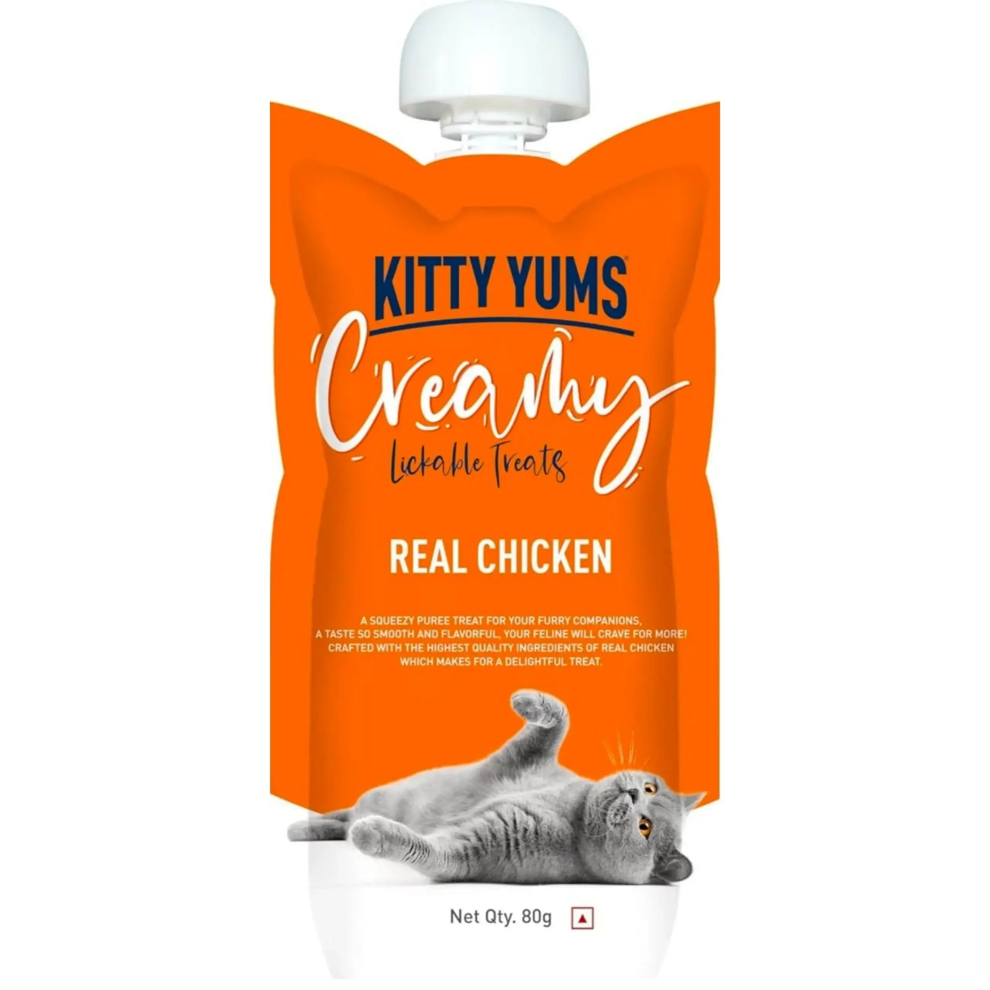 Kitty Yums Creamy treats Real Chicken 12X80g jyoti aquarium pets