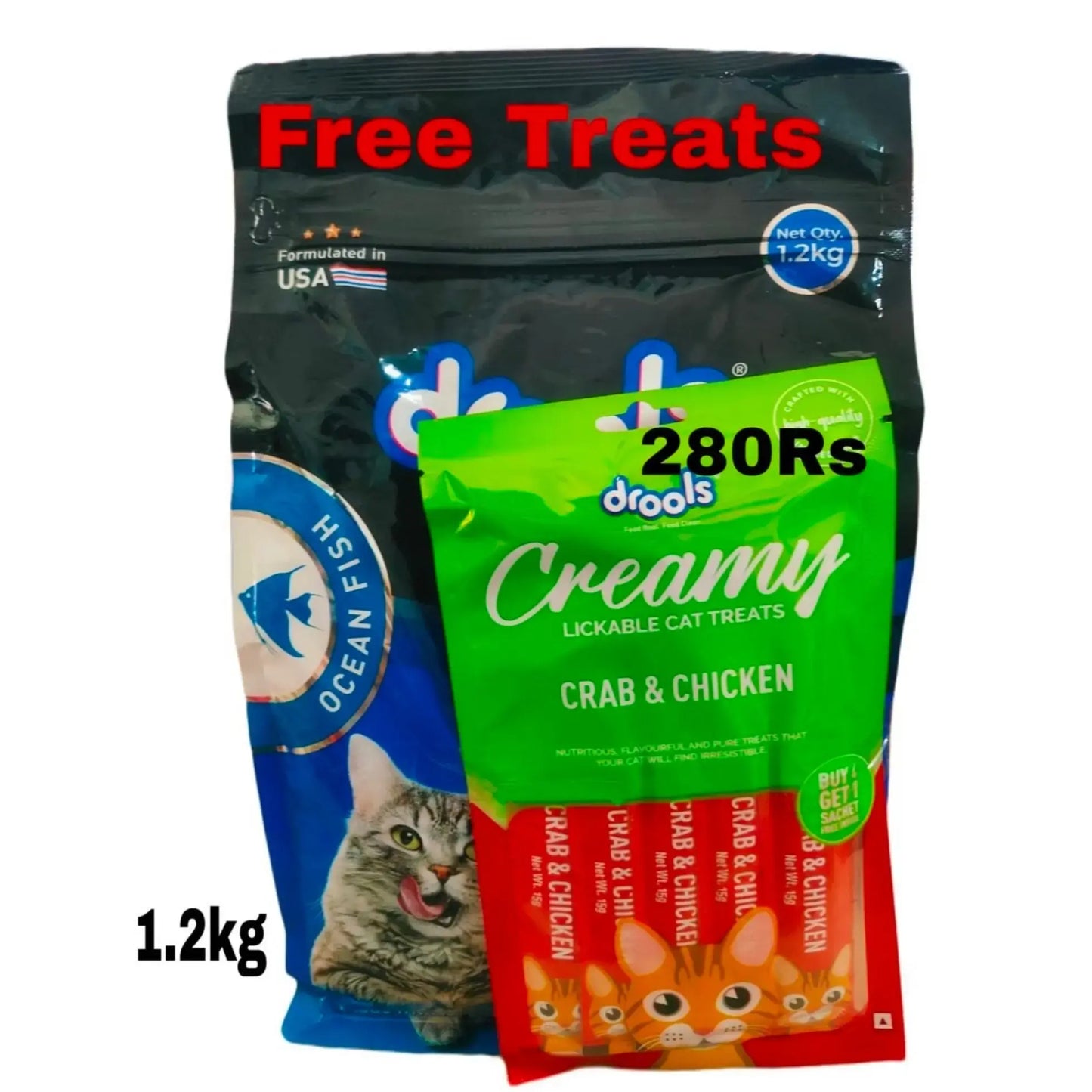 Drools adult cat food 1.2kg with free cat treats jyoti aquarium pets
