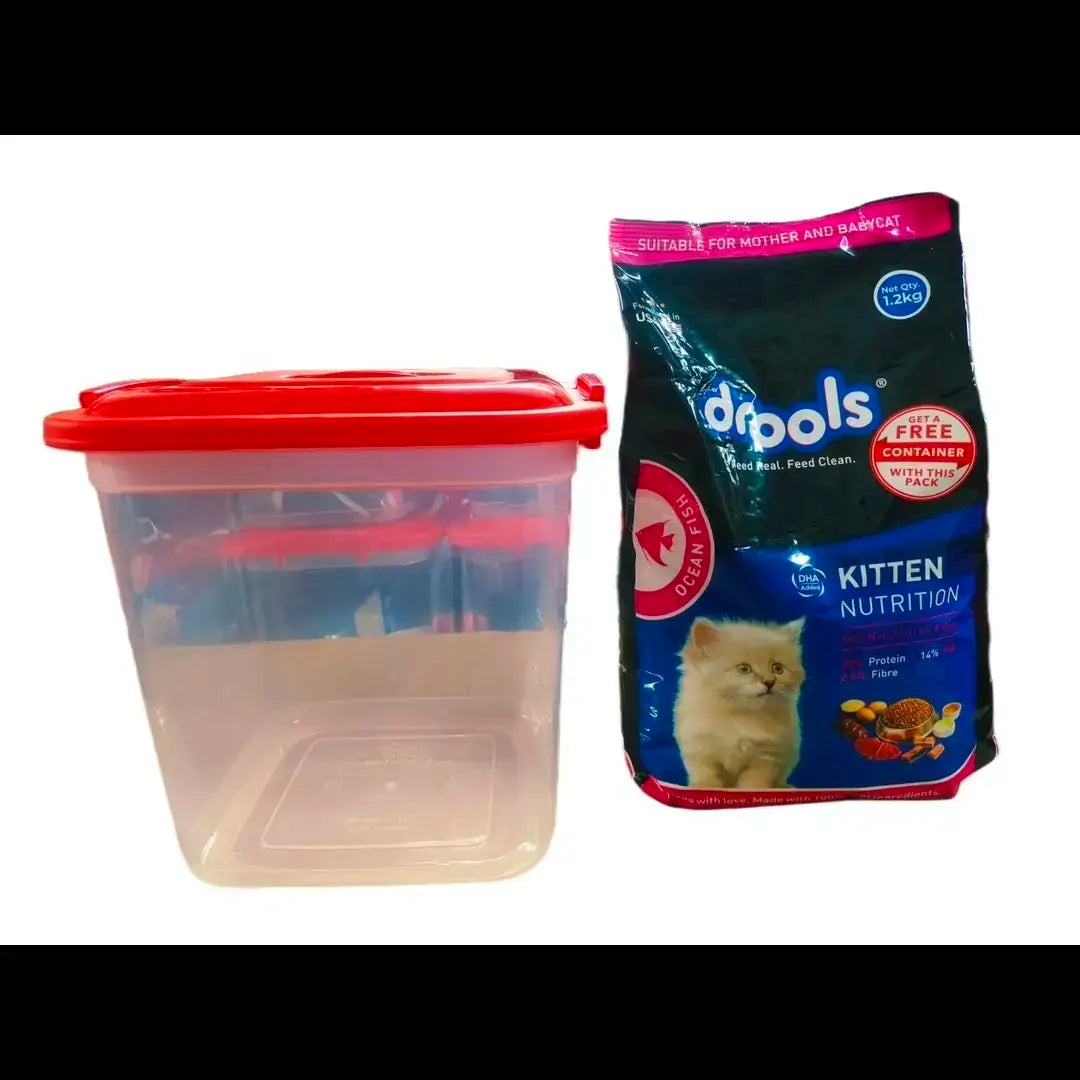 Drools kitten cat food 1.2kg with free container jyoti aquarium pets
