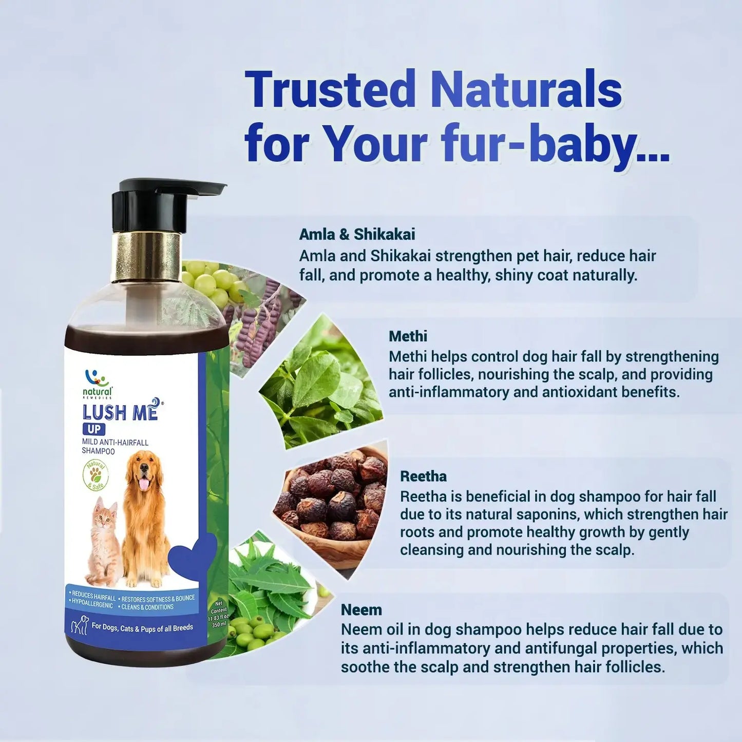 Lush Me Up Anti Hairfall Shampoo For Dog Cat jyoti aquarium pets