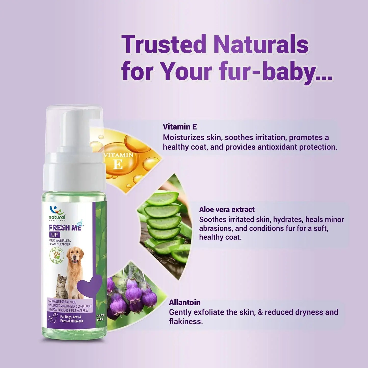 Fresh Me Up Waterless Foam Cleanser for dogs and cats Dry Bath jyoti aquarium pets