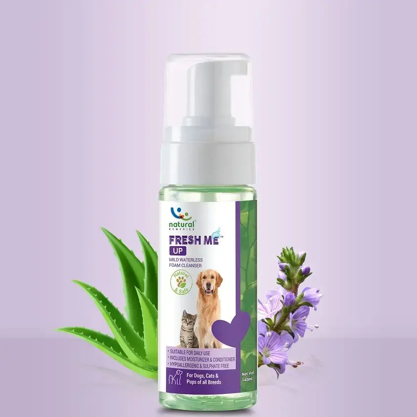 Fresh Me Up Waterless Foam Cleanser for dogs and cats Dry Bath jyoti aquarium pets