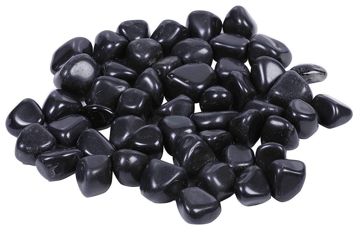 Polished Black aquarium stone jyoti aquarium pets