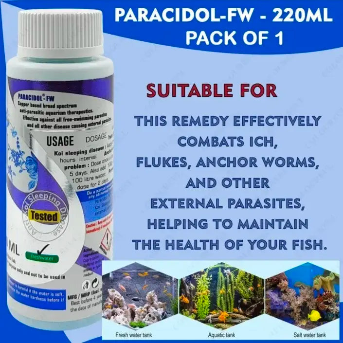 paracidol fw 120ml jyoti aquarium pets