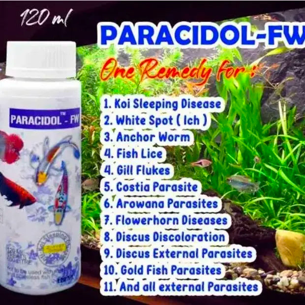 paracidol fw 120ml jyoti aquarium pets
