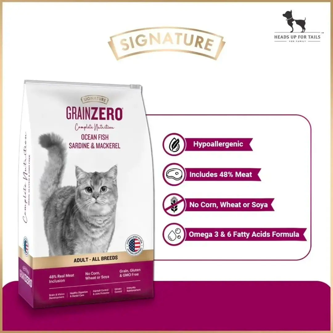 Grain Zero Signature Adult Ocean Fish Sardine and Mackerel Dry Cat Food 1.2kg jyoti aquarium pets