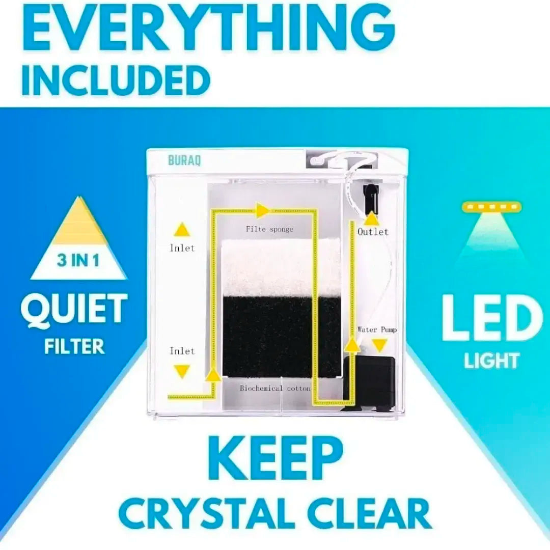 Aquarium Mini Fish Tank with filter and light jyoti aquarium pets