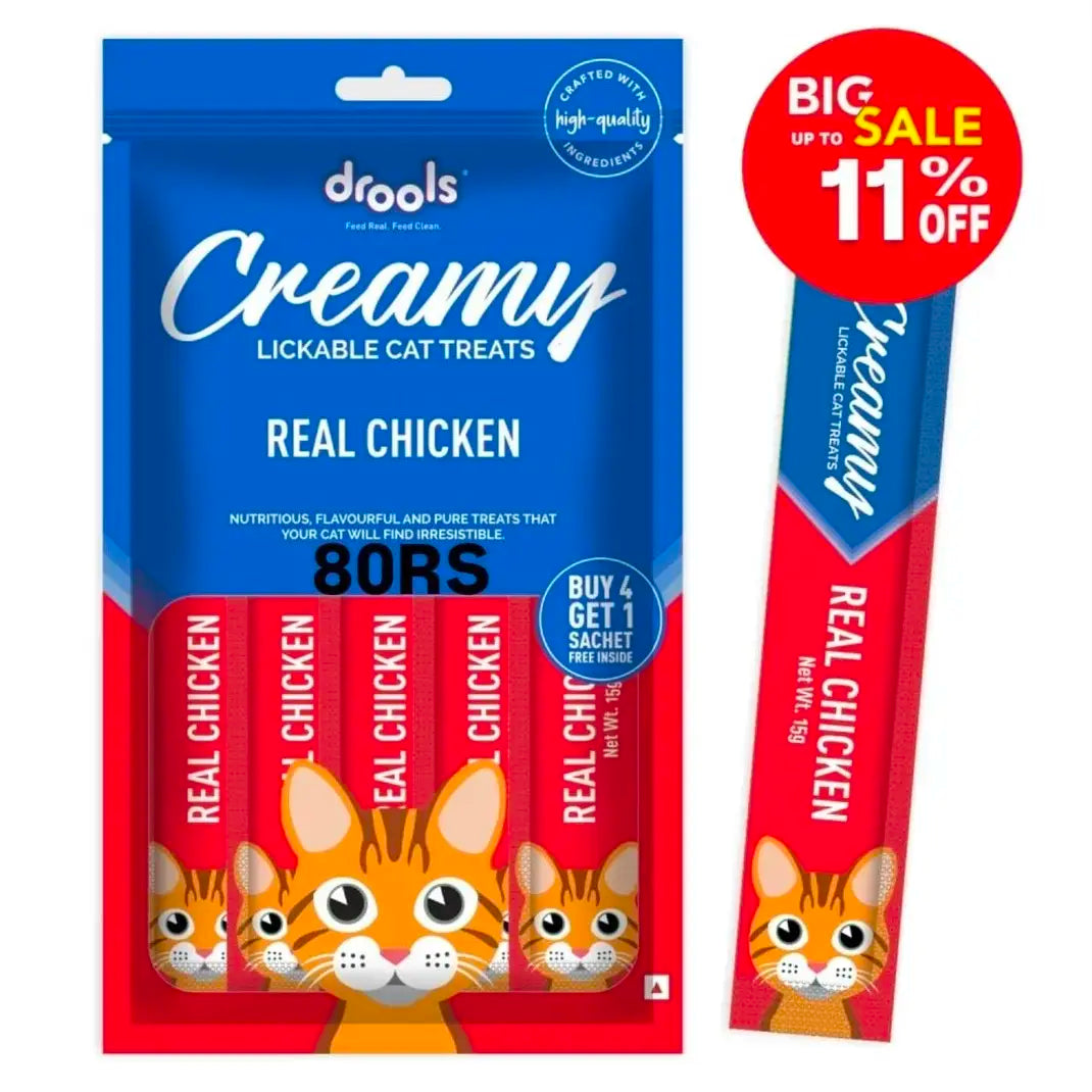 Drools Creamy Lickable Treat Real Chicken Cat Treat jyoti aquarium pets